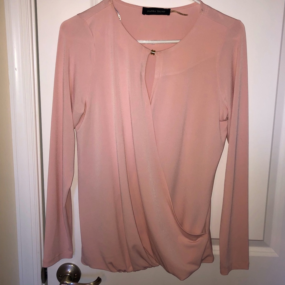 Pink Ivanka Trump Long Sleeve Blouse